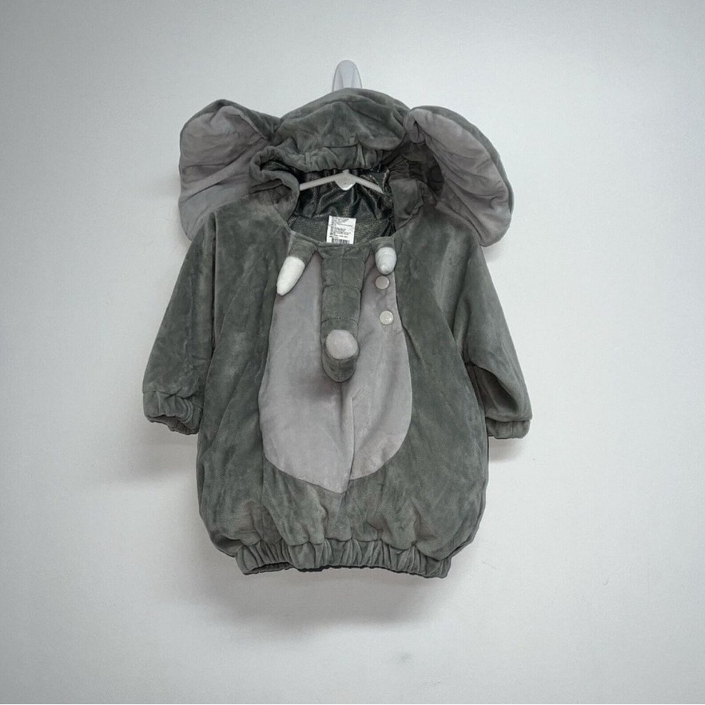 Infant Baby Plush Gray Elephant Halloween Costume Size 6-12 M